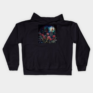 Red Roses Through a Window Kids Hoodie